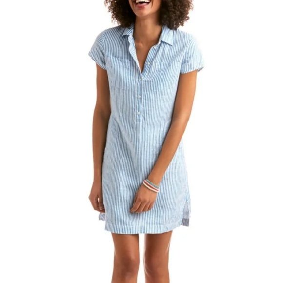 Vineyard Vines Blue Striped Dress - Picture 1 of 8